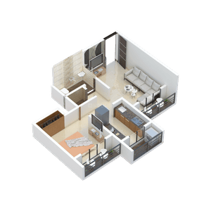 Image of 678 Sq.ft 1 BHK Apartment / Flat for sale in Supreme The Livin, Kalyan West, Kalyan for Rs. 3300000