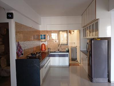 Kitchen Image of 1530 Sq.ft 3 BHK Apartment / Flat for sale in Art Shree Vishnu Dhara Cross Road, Gota Ahmedabad for Rs. 7800000