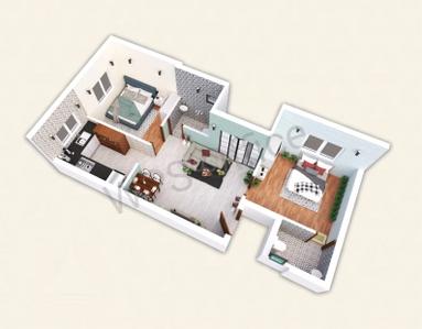 Floor Plan Image of 780 Sq.ft 2 BHK Apartment / Flat for sale in Kundrathur Chennai for Rs. 4368000