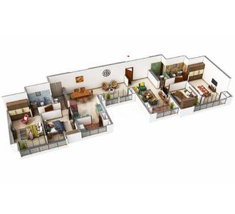 Image of 1364 Sq.ft 3 BHK Apartment / Flat for sale in Shapoorji Pallonji Skyraa, Thane West, Thane for Rs. 28000000