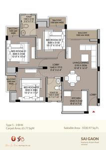 Image of 1100 Sq.ft 2 BHK Apartment / Flat for sale in Shree Sai City, Dasepur, Varanasi for Rs. 7000000