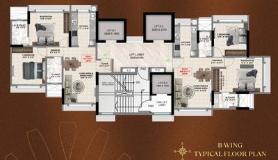 Floor Plan Image of 1300 Sq.ft 3 BHK Apartment / Flat for sale in Samarpan Vanita Niketan, Borivali West Mumbai for Rs. 34410000