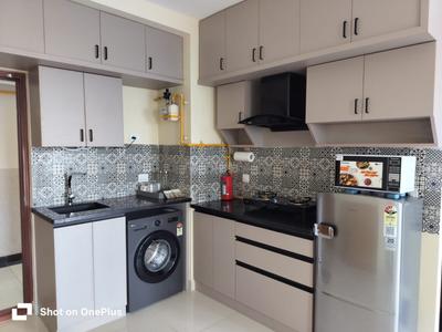 Kitchen Image of 550 Sq.ft 1 RK Apartment / Flat for rent in Paradise At Brigade Cornerstone Utopia, Varthur Bengaluru for Rs. 30000