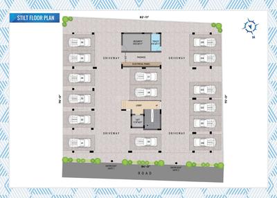 Floor Plan Image of 875 Sq.ft 2 BHK Apartment / Flat for sale in Kolathur Chennai for Rs. 6300000