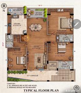 Image of 2200 Sq.ft 3 BHK Apartment / Flat for sale in Tarnaka, Secunderabad for Rs. 17000000