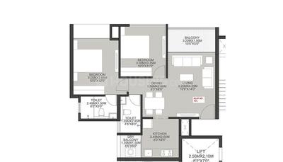 Image of 890 Sq.ft 2 BHK Apartment / Flat for sale in Sankla East World Phase II, Shewalewadi, Pune for Rs. 7500000