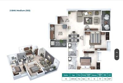 Image of 1150 Sq.ft 2 BHK Apartment / Flat for sale in Bhatagaon, Raipur for Rs. 5060000