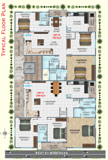 Image of 1800 Sq.ft 3 BHK Apartment / Flat for sale in Nagarbhavi, Bangalore for Rs. 16500003