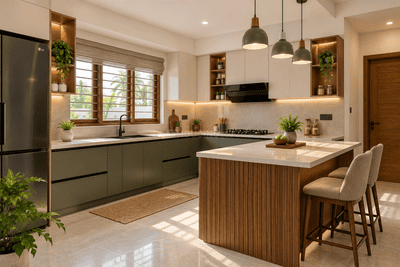 Kitchen Image of 2000 Sq.ft 3 BHK Independent House for sale in Koorkenchery Thrissur for Rs. 11800000