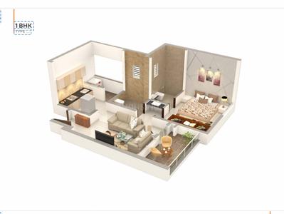 Image of 630 Sq.ft 1 BHK Apartment / Flat for sale in Sanskruti Meander Wing C, Wagholi, Pune for Rs. 4100000