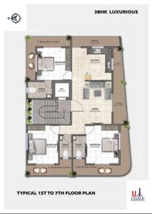 Image of 1800 Sq.ft 3 BHK Apartment / Flat for sale in Uttara Nagar, Nashik for Rs. 8300000