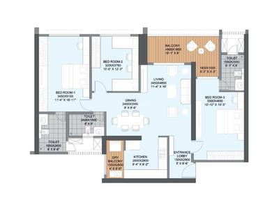 Image of 1070 Sq.ft 2 BHK Apartment / Flat for sale in The Ridges 41, Hinjawadi, Pune for Rs. 8500000