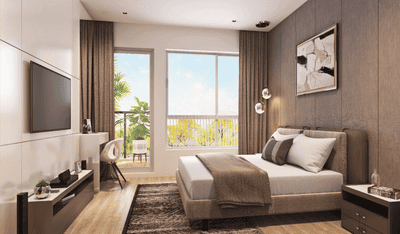 Bedroom Image of 1300 Sq.ft 2 BHK Apartment / Flat for sale in Shapoorji Pallonji JoyVille, Sector 102 Gurgaon for Rs. 25000000