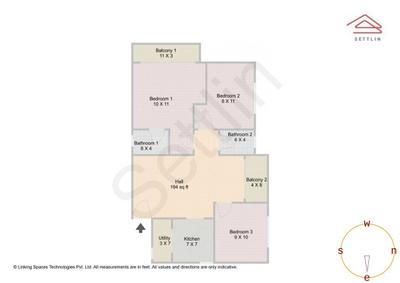 Image of 1130 Sq.ft 3 BHK Apartment / Flat for sale in  Sarjapur Railway Mens Cghs Layout, Sarjapur, Bengaluru for Rs. 8350000