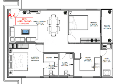 Image of 1150 Sq.ft 2 BHK Apartment / Flat for sale in K R Puram, Bengaluru for Rs. 7000000