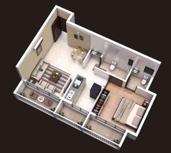 Balcony Image of 650 Sq.ft 1 BHK Apartment / Flat for sale in Shedung Navi Mumbai for Rs. 3300000