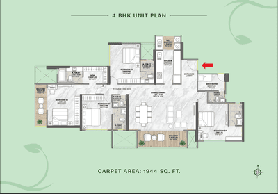 Image of 2527 Sq.ft 4 BHK Apartment / Flat for sale in Venkatesh Vanaya wing I And J Phase 2, Kharadi, Pune for Rs. 24500000
