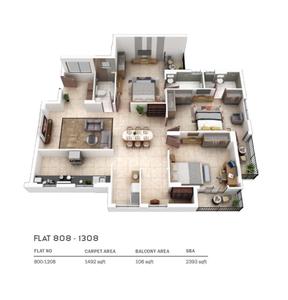 Image of 1650 Sq.ft 3 BHK Apartment / Flat for sale in Vani Vihar, Bhubaneswar for Rs. 14150000