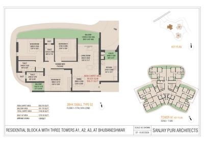 Image of 1788 Sq.ft 3 BHK Apartment / Flat for sale in Evos Amani, Chandaka, Bhubaneswar for Rs. 11000000