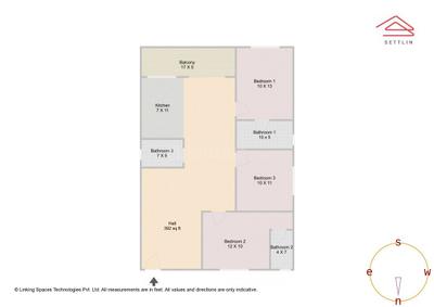 Image of 1380 Sq.ft 3 BHK Apartment / Flat for sale in SLV Icon by SLV Developers Pvt Ltd, Yelahanka, Bengaluru for Rs. 13000000