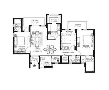 Image of 1500 Sq.ft 3 BHK Apartment / Flat for sale in DLF New Town Heights 1, Sector 90, Gurgaon for Rs. 21500000