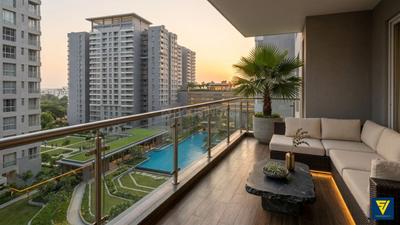 Balcony Image of 3000 Sq.ft 5 BHK Apartment / Flat for sale in PS One 10, New Town Kolkata for Rs. 43800000