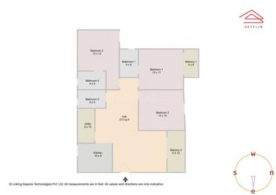 Image of 1538 Sq.ft 3 BHK Apartment / Flat for sale in TG Ascent by TG Developers, Rayasandra, Bengaluru for Rs. 15600000
