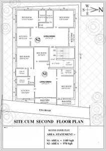Floor Plan Image of 1185 Sq.ft 3 BHK Apartment / Flat for sale in Ambattur Chennai for Rs. 8732000