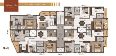 Image of 1360 Sq.ft 3 BHK Apartment / Flat for sale in Dhanishta Mount View Residency, Madhurawada, Visakhapatnam for Rs. 5800000