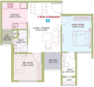 Image of 1242 Sq.ft 3 BHK Apartment / Flat for sale in Bramhacorp August Towers, Wadgaon Sheri, Pune for Rs. 11000000