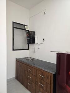 Kitchen Image of 360 Sq.ft 1 RK Builder Floor for rent in Mahalakshmi Nagar Indore for Rs. 12000