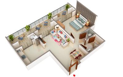 Image of 1379 Sq.ft 3 BHK Apartment / Flat for sale in Tejas Symphony, Ulwe, Navi Mumbai for Rs. 17500000