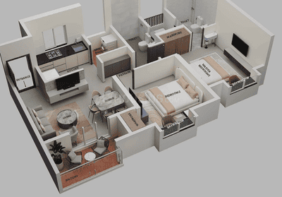 Image of 1484 Sq.ft 3 BHK Apartment / Flat for sale in TCG The Crown Greens, Hinjawadi Phase 2, Pune for Rs. 11200000