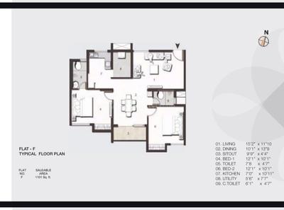 Image of 1150 Sq.ft 2 BHK Apartment / Flat for sale in Jain Aashraya, Panduranga Nagar, Bengaluru for Rs. 12000000