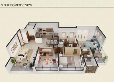 Image of 1418 Sq.ft 3 BHK Apartment / Flat for sale in Engineers iOS Tathawade, Tathawade, Pune for Rs. 10500000