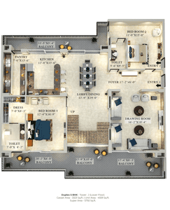 Image of 2000 Sq.ft 3 BHK Apartment / Flat for sale in Green Lotus Utsav, Gmada Aerocity, Mohali for Rs. 20500000