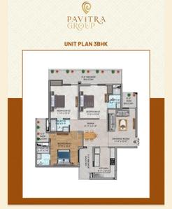 Image of 1260 Sq.ft 2 BHK Apartment / Flat for sale in Pavitra Luxury Residences, Nabha, Zirakpur for Rs. 7590000