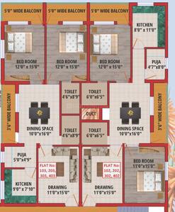 Image of 1371 Sq.ft 2 BHK Apartment / Flat for sale in Patia, Bhubaneswar for Rs. 7550000