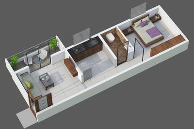 Floor Plan Image of 550 Sq.ft 1 BHK Apartment / Flat for sale in Khadakwasla Pune for Rs. 3700000