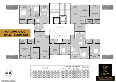 Image of 1332 Sq.ft 3 BHK Apartment / Flat for sale in Unique K City, Keshav Nagar, Pune for Rs. 9000000