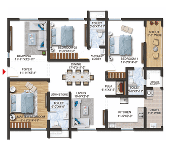 Image of 2270 Sq.ft 3 BHK Apartment / Flat for sale in Sumadhura The Olympus, Financial District, Hyderabad for Rs. 23800000