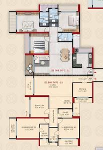 Image of 2400 Sq.ft 3 BHK Apartment / Flat for sale in Paradise Sai World Pyramid, MIDC Industrial Area, Navi Mumbai for Rs. 30000000