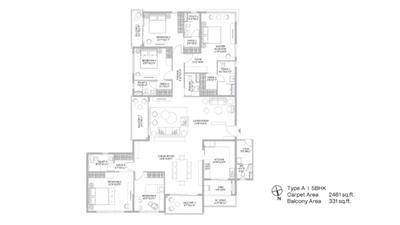 Image of 3000 Sq.ft 5 BHK Apartment / Flat for sale in PS One 10, New Town, Kolkata for Rs. 43800000