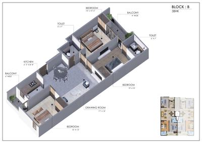 Image of 1050 Sq.ft 2 BHK Apartment / Flat for sale in Vihaan Altair Residency, Noida Extension, Greater Noida for Rs. 4799999