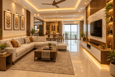 Living Room Image of 1585 Sq.ft 3 BHK Apartment / Flat for sale in NBR Soul Of The Seasons Phase 1, Mullur Bengaluru for Rs. 13700000