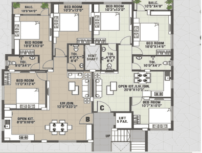 Image of 1444 Sq.ft 3 BHK Apartment / Flat for sale in Madhyamgram, Kolkata for Rs. 5487200