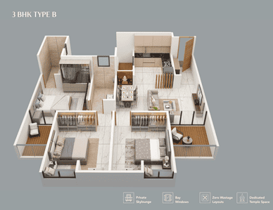 Image of 1207 Sq.ft 3 BHK Apartment / Flat for sale in Rachana Privana, Moshi, Pune for Rs. 10800000
