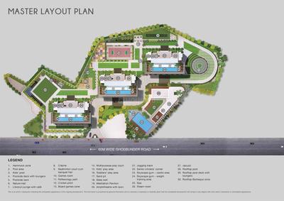 Image of 999 Sq.ft 2 BHK Apartment / Flat for sale in Godrej Emerald, Thane West, Thane for Rs. 12000000