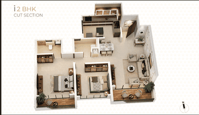 Image of 1106 Sq.ft 2 BHK Apartment / Flat for sale in Royal Sky Eloria, Pimple Saudagar, Pune for Rs. 10300000