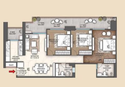 Image of 1815 Sq.ft 3 BHK Apartment / Flat for sale in Signature Global Sarvam, Sector 37D, Gurgaon for Rs. 28949250